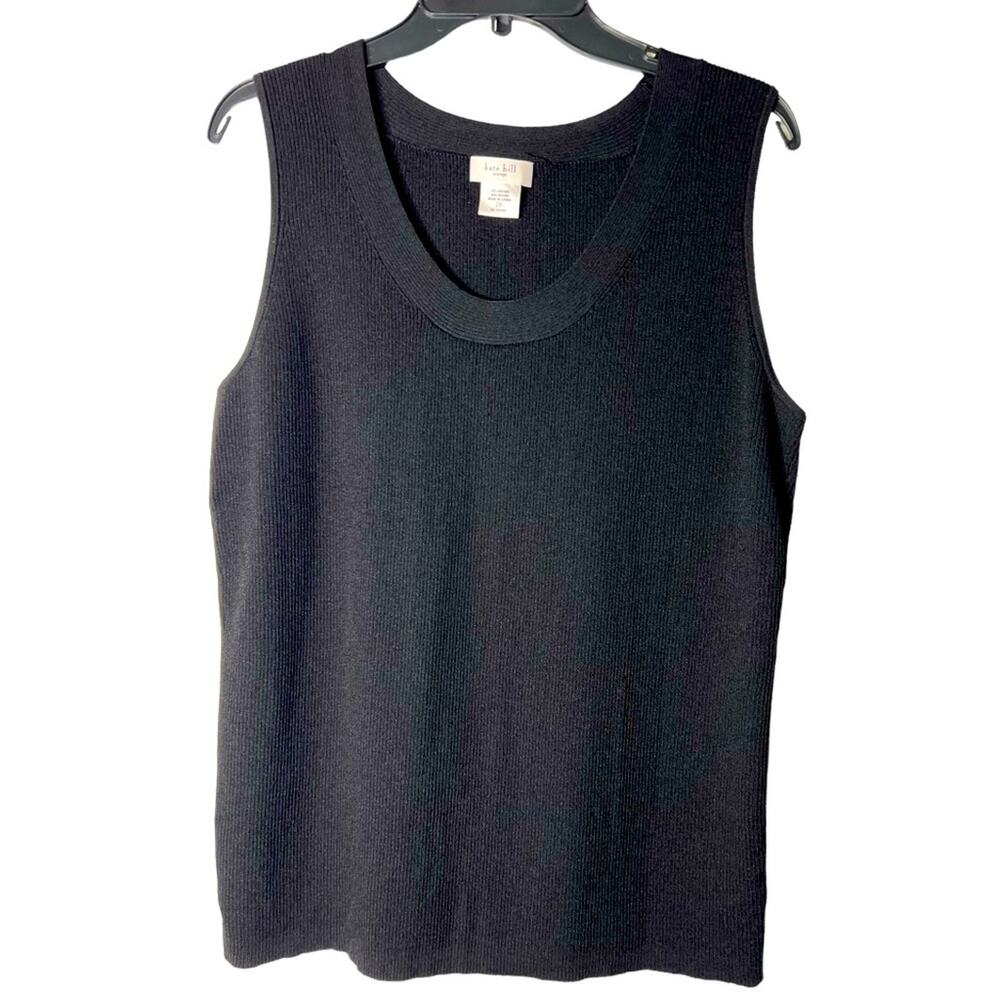 Kate Hill Woman Black Knit Sleeveless Top Size 2X